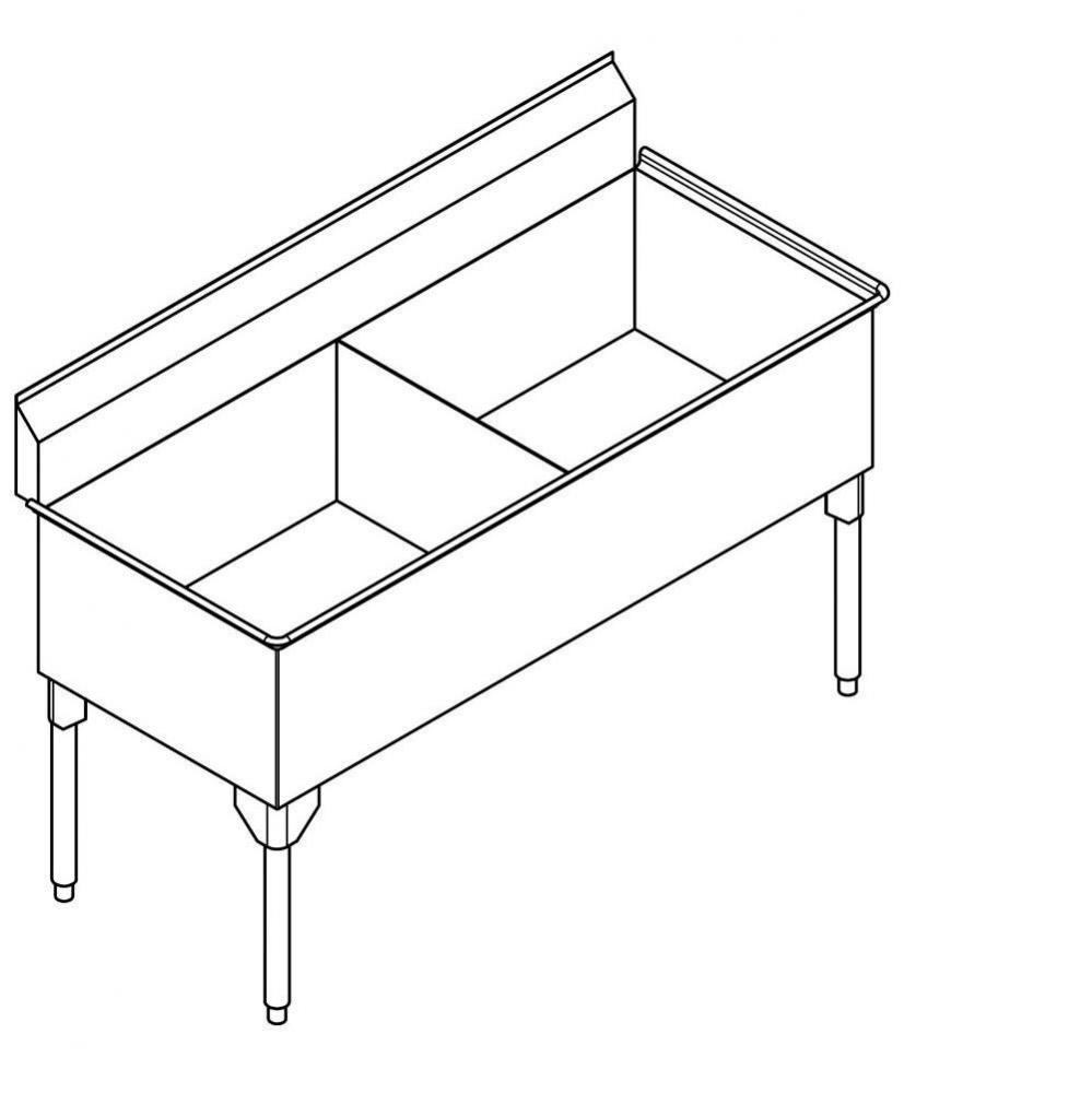 Scullery sinks - Service Series, 14 gauge, double compartment