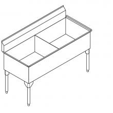 Franke Commercial Canada SDL2436-1/2 - Scullery sinks - Service Series, 14 gauge, double compartment