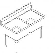 Franke Commercial Canada WDL2448-1 - Scullery sinks - World-Class Series, 14 gauge, double compartment