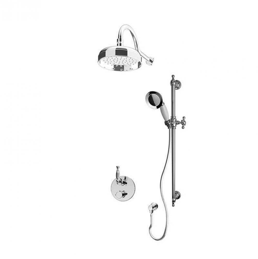 Qabil 1/2'' Therm. Shower Set 2 Ways Div. Chrome