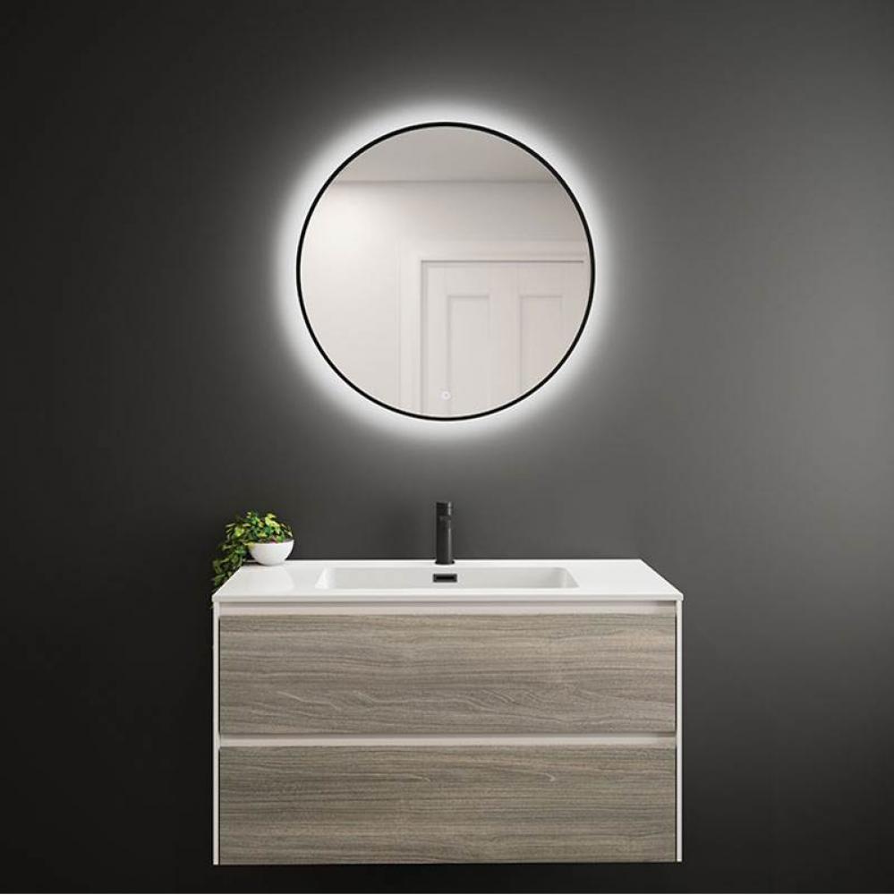 Miro Led Mirror Anti-Fog 660X660 mm Backlight Round Black