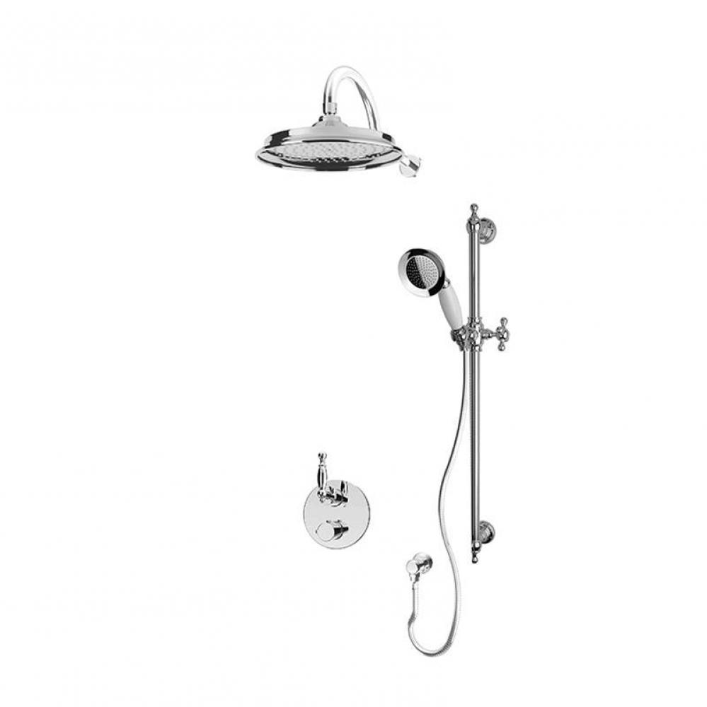 Qabil 1/2'' Therm. Shower Set 2 Ways Div. Chrome