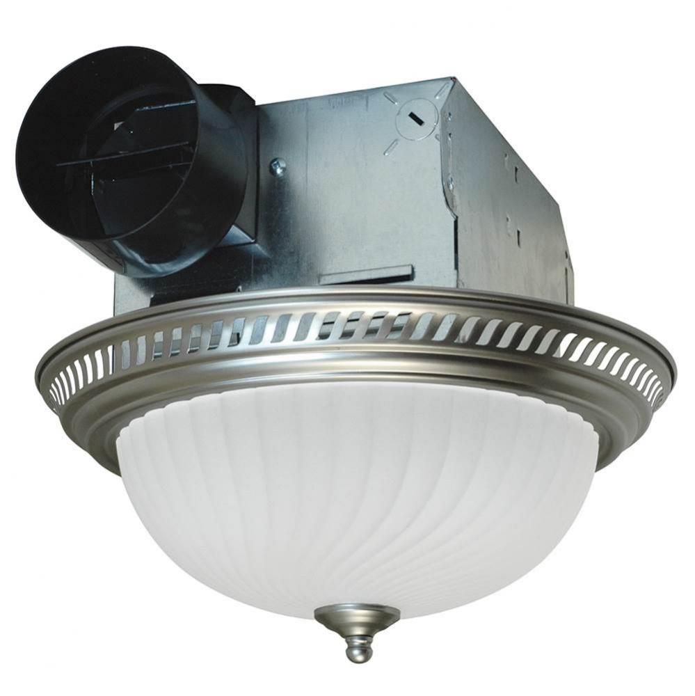 70 cfm Nickel Decorative Exhaust Fan with 2-60 W Lights