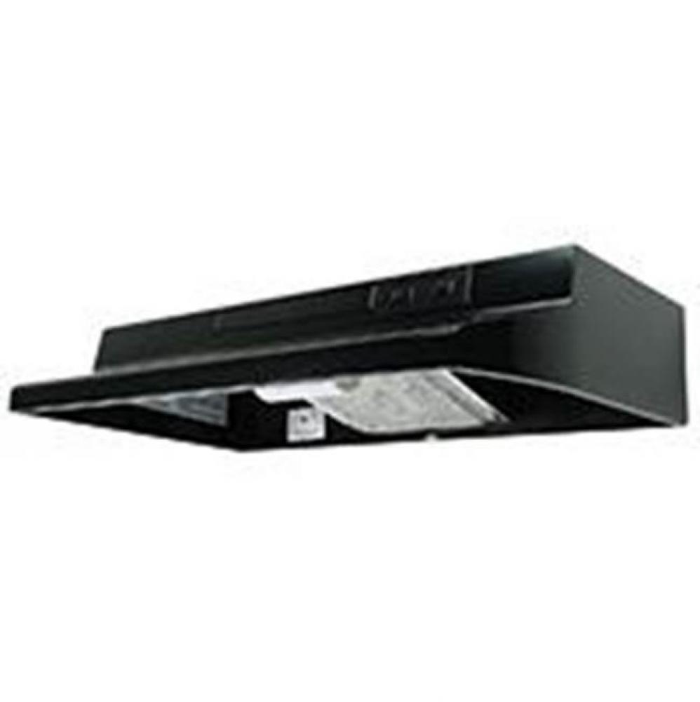 Advantage Ducted Range Hood Black w/2 Speed Motor, Incandescent Lighting