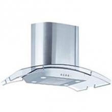 Air King IBIZ36GL - Barcelona Island Mounted Range Hood St. Steel & Glass w/3 Speed Blwr, Quad Halogen Lighting