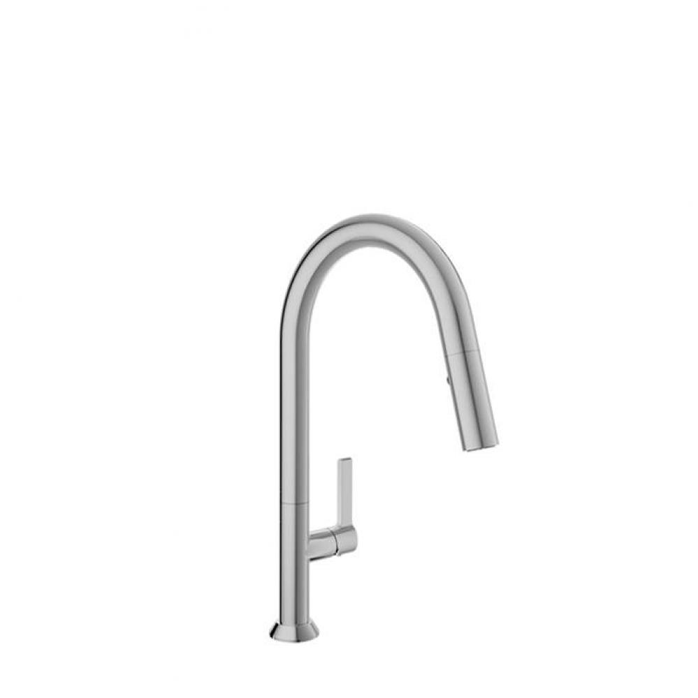 High single hole kitchen faucet with 2-function pull-down spray