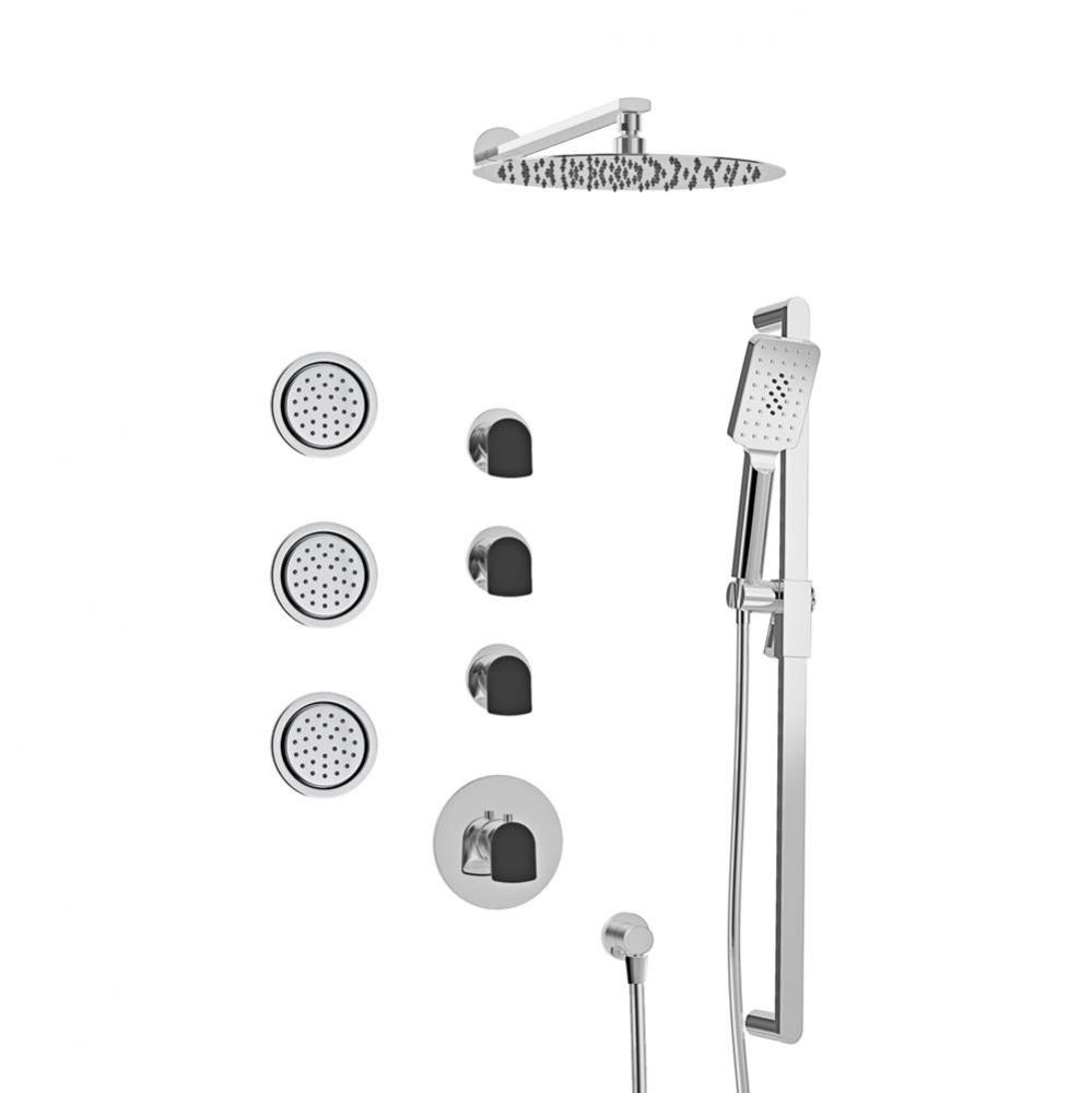 Complete thermostatic shower kit