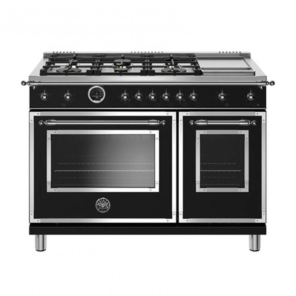 Heritage Series Range, Electric Self Clean Oven, 6 Brass Burners Plus Griddle, 48''