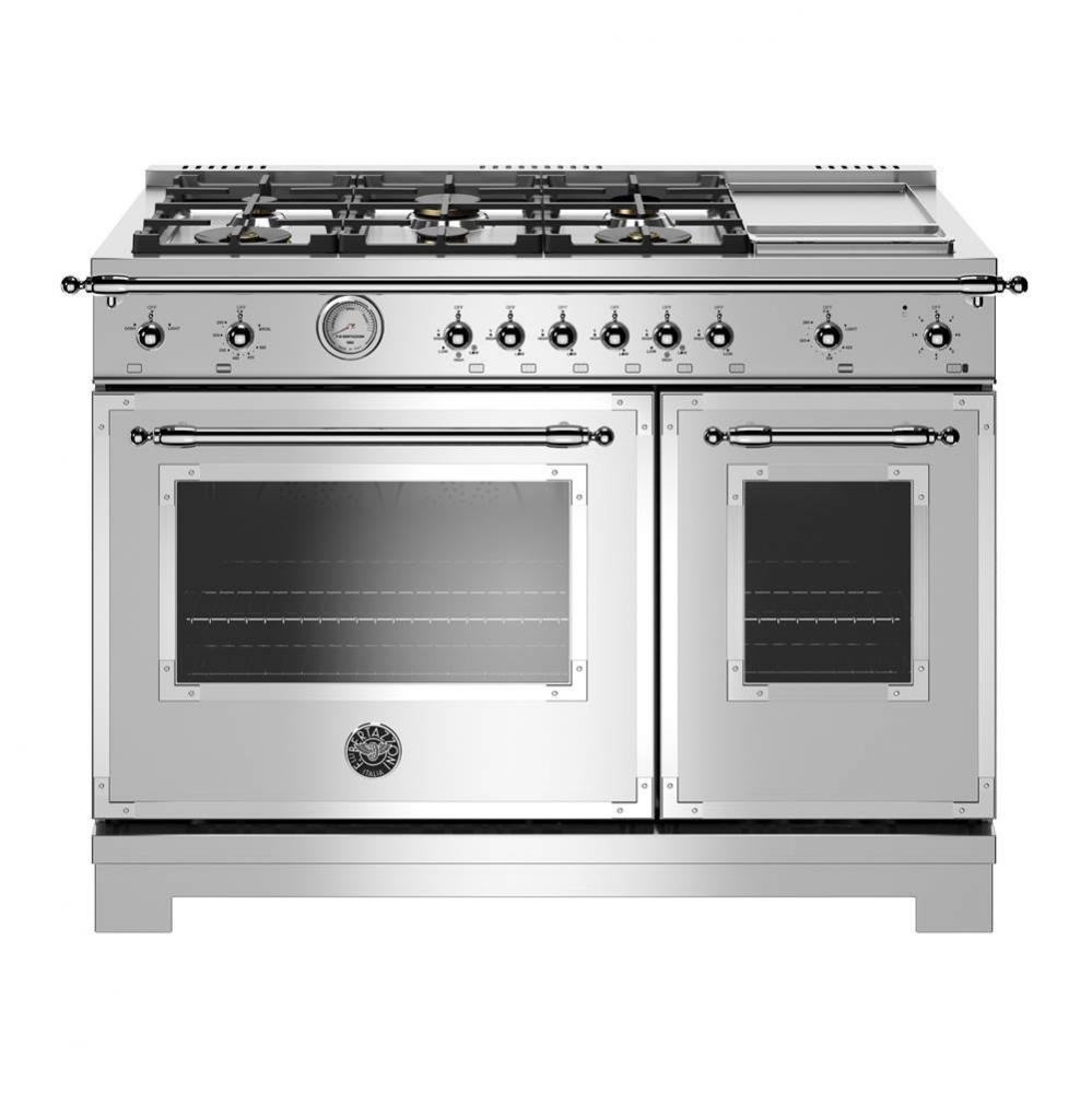 Heritage Series Range, Gas Oven, 6 Brass Burners Plus Griddle, 48''