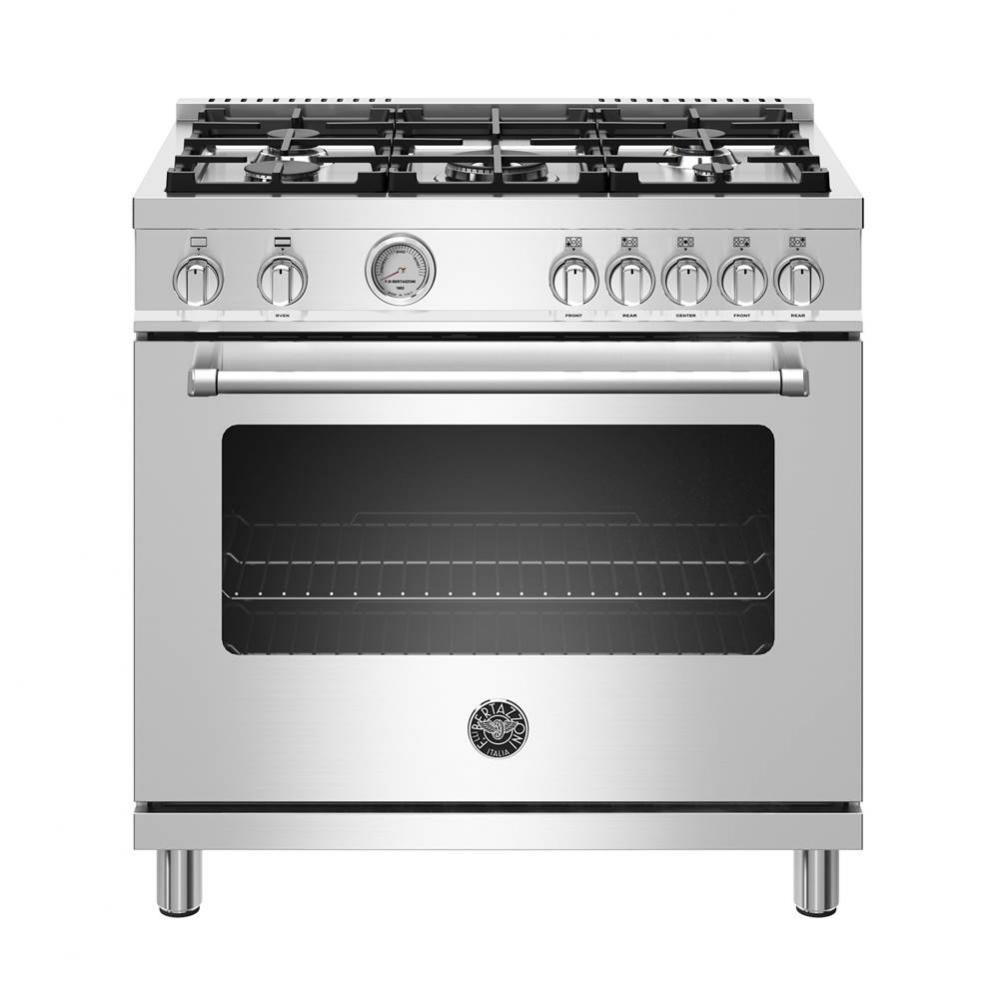 Master Series Range, Gas Oven, 5 Aluminum Burners, 36''