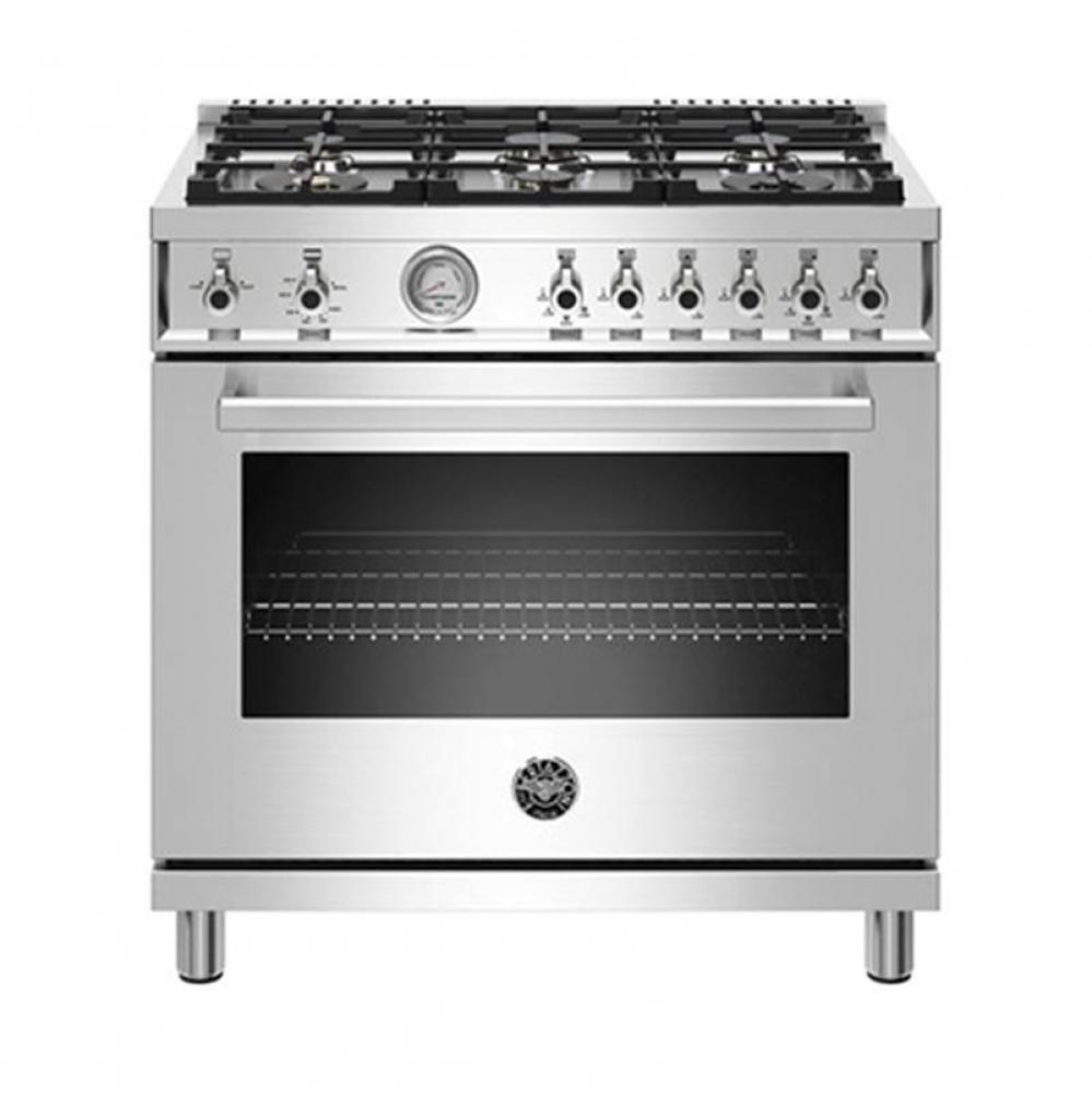 Professional Series Range, Gas Oven, 6 Brass Burners, 36''