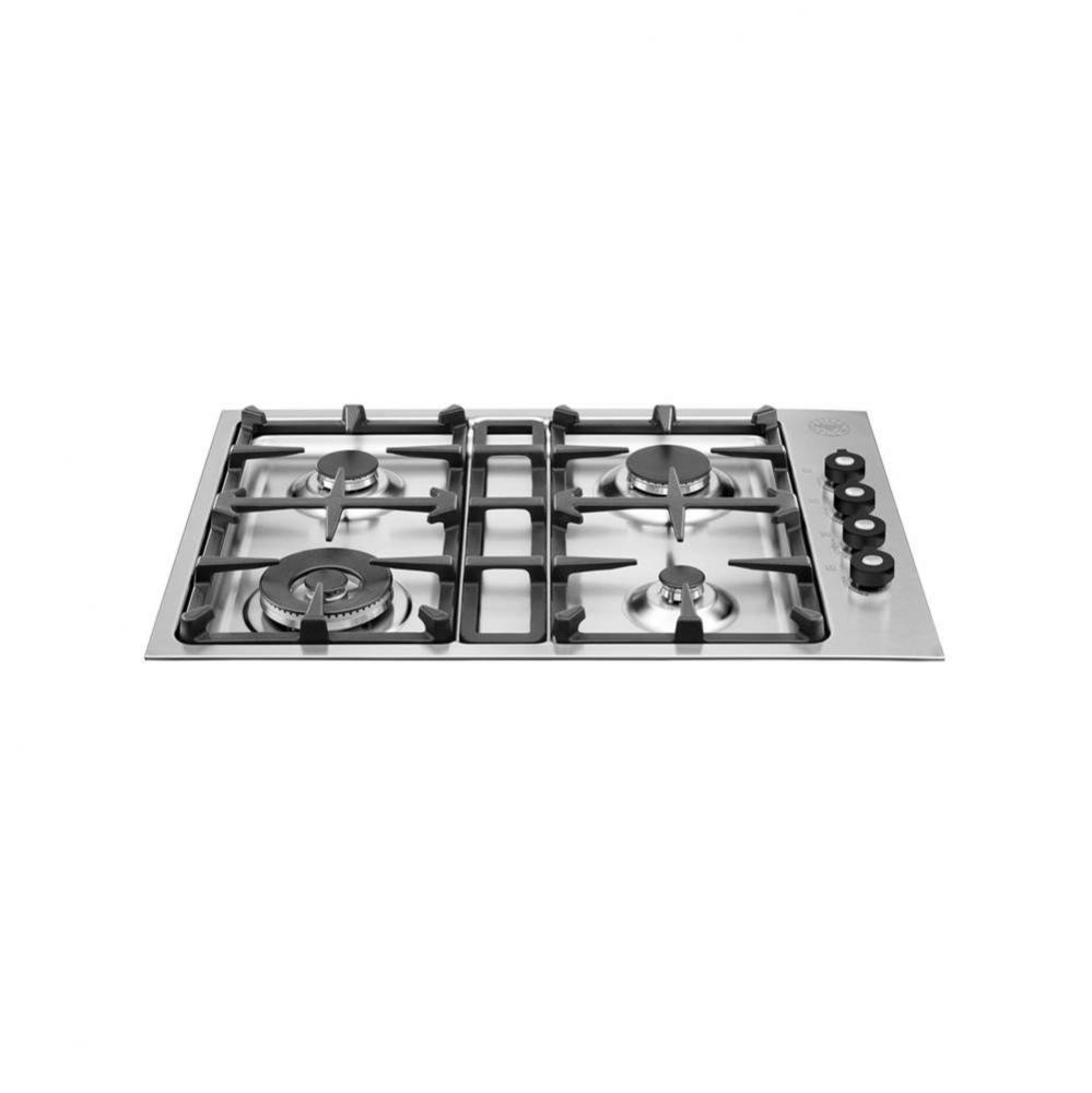 30'' Pro Series Gas Cooktop 4 Aluminum Burners; Black Knobs