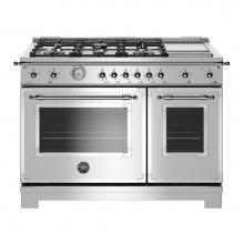 Bertazzoni HERT486GGASXT - Heritage Series Range, Gas Oven, 6 Brass Burners Plus Griddle, 48''