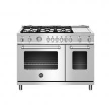 Bertazzoni MAST486GGASXE-LP - Master Series Range, Gas Oven, 6 Aluminum Burners Plus Griddle, 48''