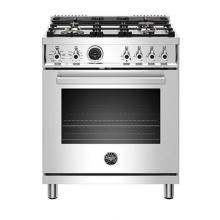 Bertazzoni PROF304DFSXT - Professional Series Range, Electric Self Clean Oven, 4 Brass Burners, 30''