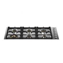 Bertazzoni PROF366QBXT - Professional Series Drop-In Gas Cooktop, 6 Brass Burners, 36''