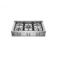 Bertazzoni CB36500X - 36'' Pro Series Rangetop 5 Brass Burners; Metal Knobs