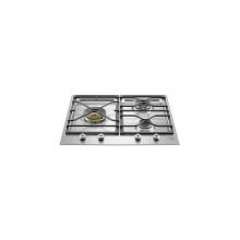 Bertazzoni PMB24300X - 24'' Pro Series All Gas Cooktop 3 Brass Burners - 18K BTU Dual Power LEFT