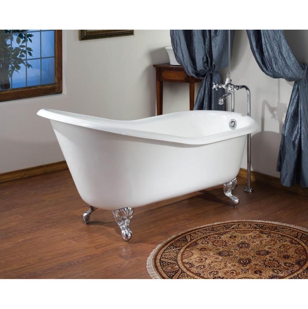 SLIPPER Cast Iron Bathtub with Faucet Holes