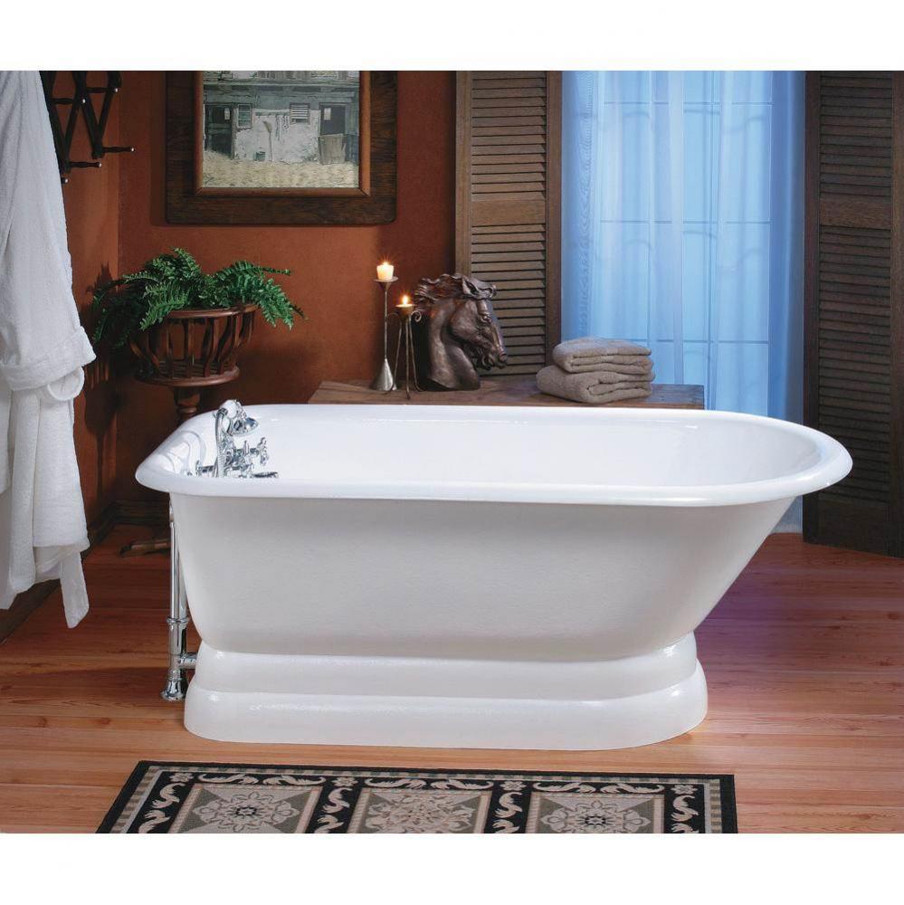 TRADITIONAL Cast Iron Bathtub with Pedestal Base and Faucet Holes