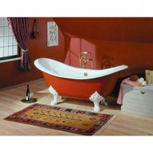 Cheviot Products Canada 2114-WC-6-CH - REGENCY Cast Iron Bathtub with Lion Feet and Faucet Holes