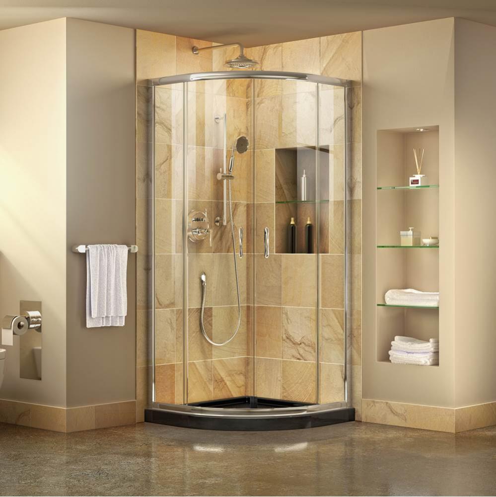 DreamLine Prime 36 in. D x 36 in. W x 74 3/4 in. H Clear Framed Sliding Shower Enclosure in Chrome