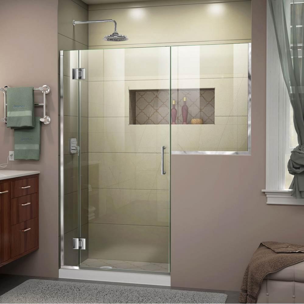 DreamLine Unidoor-X 55-55 1/2 in. W x 72 in. H Frameless Hinged Shower Door in Chrome