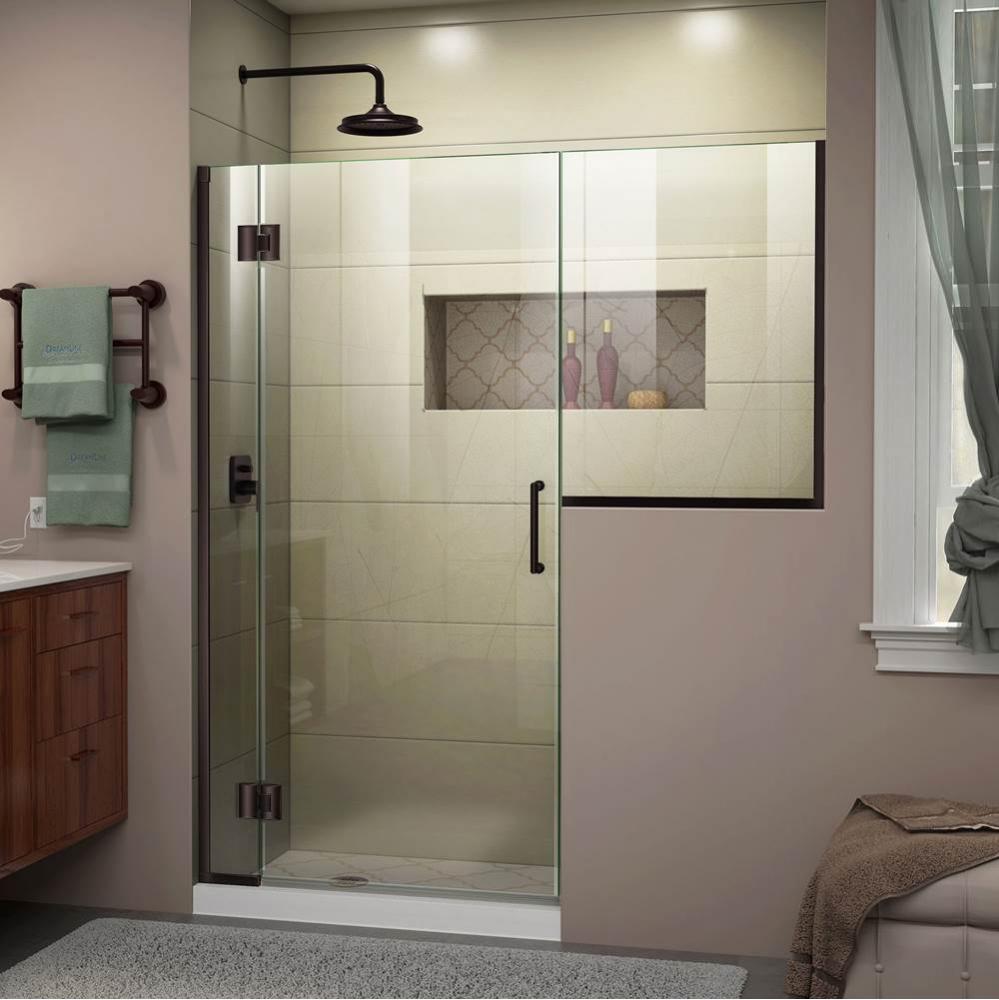 DreamLine Unidoor-X 64-64 1/2 in. W x 72 in. H Frameless Hinged Shower Door in Oil Rubbed Bronze