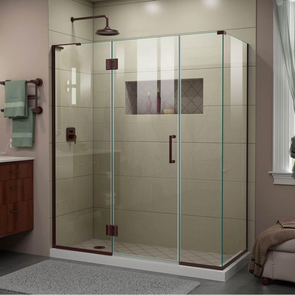 DreamLine Unidoor-X 64 in. W x 30 3/8 in. D x 72 in. H Frameless Hinged Shower Enclosure in Oil Ru