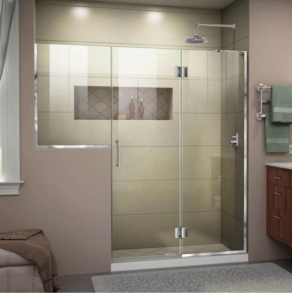 DreamLine Unidoor-X 72-72 1/2 in. W x 72 in. H Frameless Hinged Shower Door in Chrome