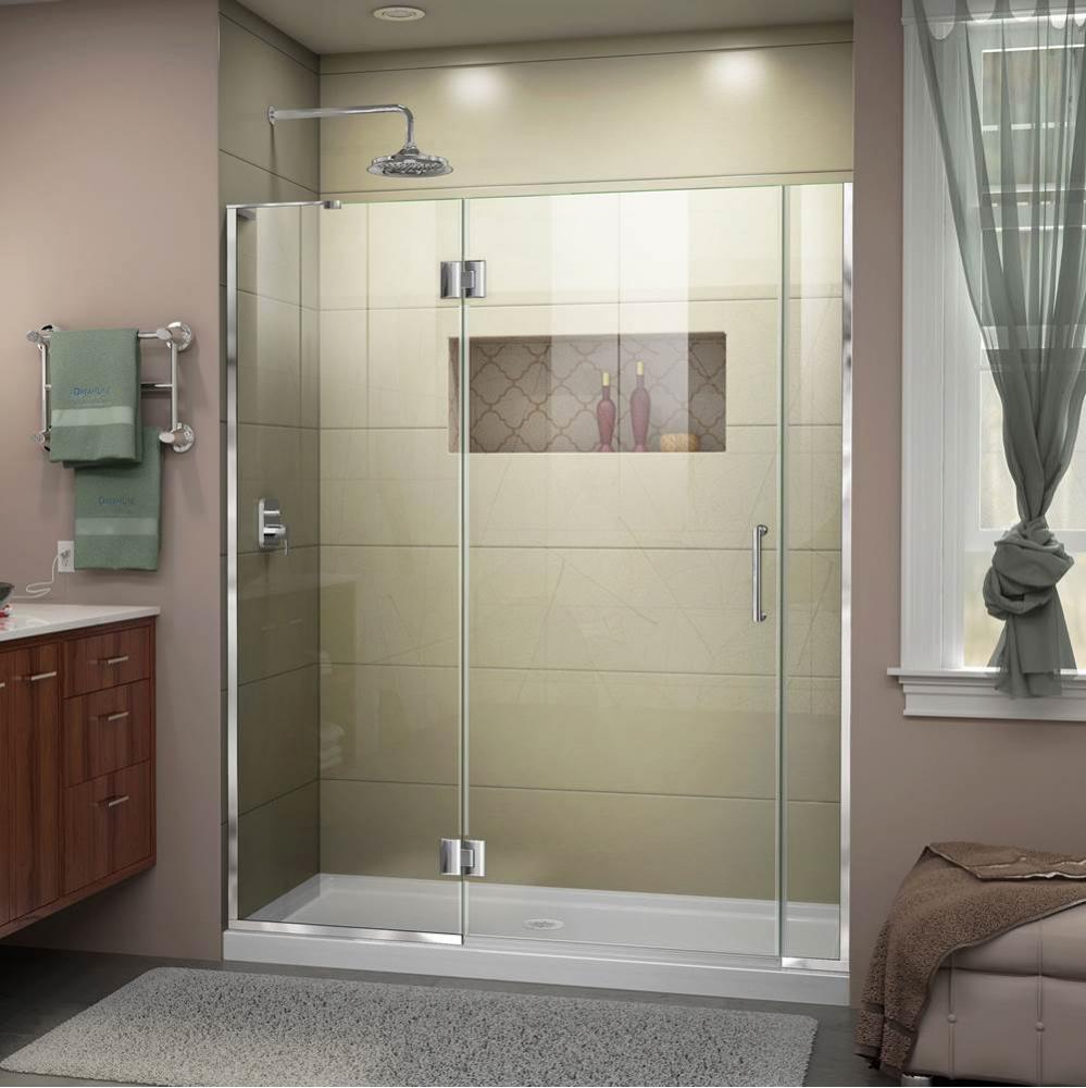 DreamLine Unidoor-X 54-54 1/2 in. W x 72 in. H Frameless Hinged Shower Door in Chrome