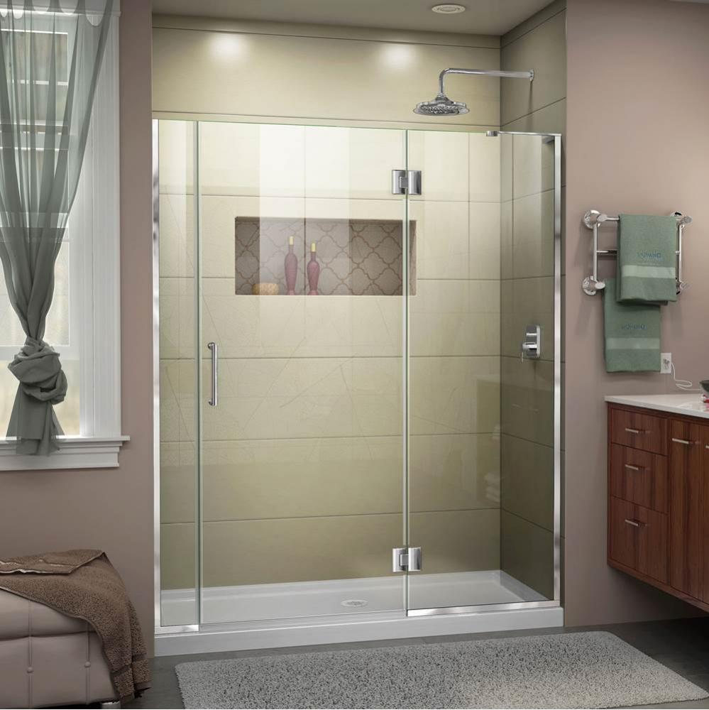 DreamLine Unidoor-X 58 1/2-59 in. W x 72 in. H Frameless Hinged Shower Door in Chrome