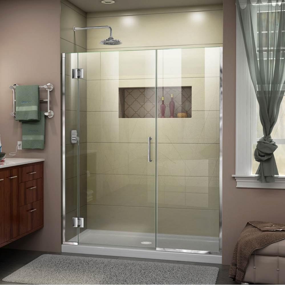 DreamLine Unidoor-X 43-43 1/2 in. W x 72 in. H Frameless Hinged Shower Door in Chrome