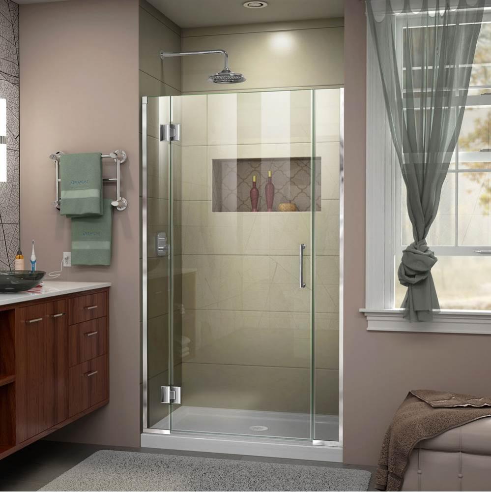 DreamLine Unidoor-X 38-38 1/2 in. W x 72 in. H Frameless Hinged Shower Door in Chrome