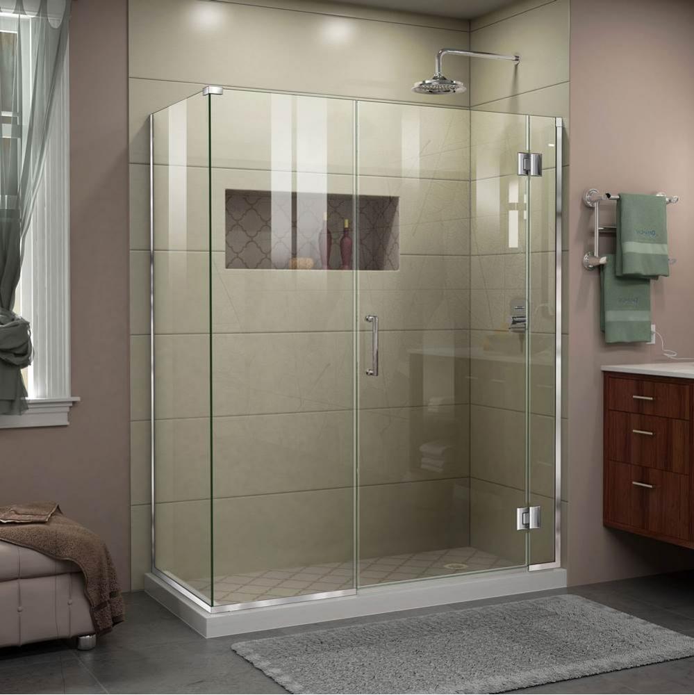 DreamLine Unidoor-X 46 1/2 in. W x 30 3/8 in. D x 72 in. H Frameless Hinged Shower Enclosure in Ch