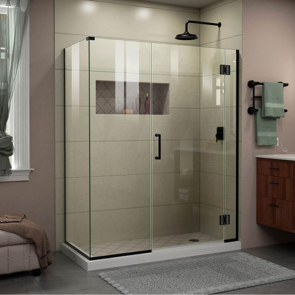 DreamLine Unidoor-X 52 1/2 in. W x 30 3/8 in. D x 72 in. H Frameless Hinged Shower Enclosure in Sa