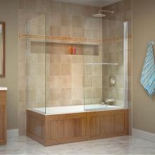 Dreamline Showers SHDR-3734580-RT-01 - DreamLine Aqua Swing 56-60 in. W x 30 in. D x 58 in. H Frameless Tub Door with Return Panel in Chr