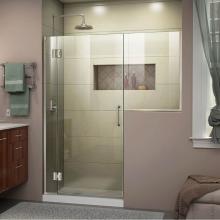 Dreamline Showers D1252434-04 - DreamLine Unidoor-X 55-55 1/2 in. W x 72 in. H Frameless Hinged Shower Door in Brushed Nickel