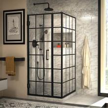 Dreamline Showers SHEN-2434340-89 - DreamLine Unidoor Toulon 34 in. D x 34 in. W x 72 in. H Frameless Hinged Shower Enclosure in Satin