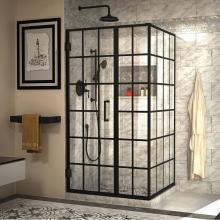 Dreamline Showers SHEN-2434400-89 - DreamLine Unidoor Toulon 34 in. D x 40 in. W x 72 in. H Frameless Hinged Shower Enclosure in Satin