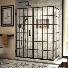 Dreamline Showers SHEN-2434580-89 - DreamLine Unidoor Toulon 34 in. D x 58 in. W x 72 in. H Frameless Hinged Shower Enclosure in Satin