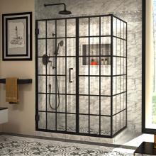 Dreamline Showers SHEN-2434520-89 - DreamLine Unidoor Toulon 34 in. D x 52 in. W x 72 in. H Frameless Hinged Shower Enclosure in Satin