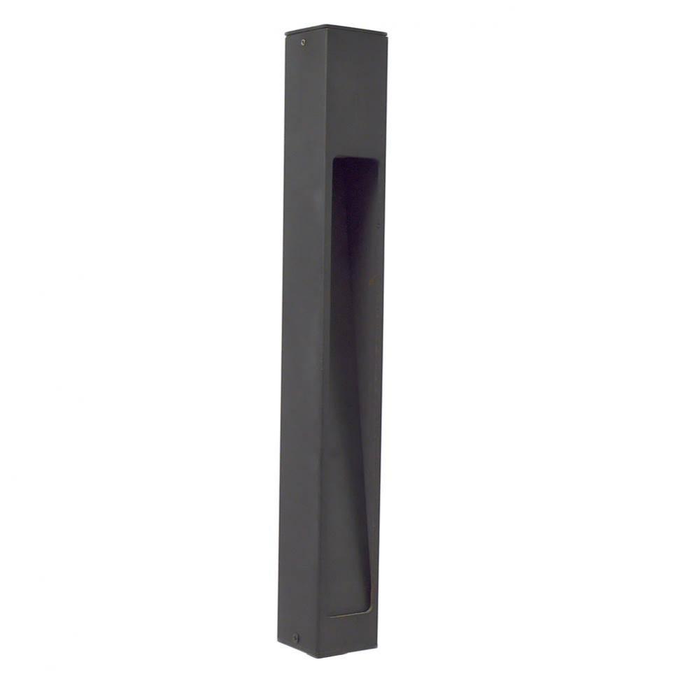 4W 12V LED PANEL, 18'' ALUM BOLLARD, DECK MOUNT, BLACK