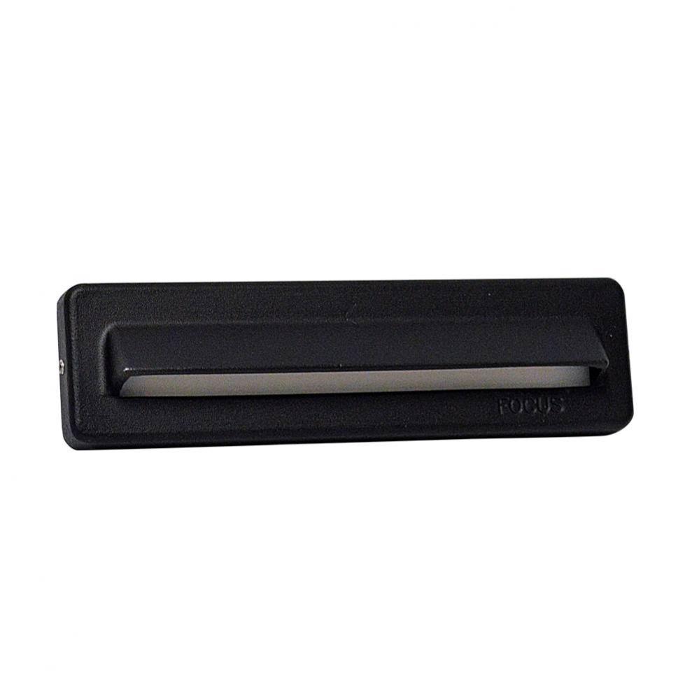 5W, BRASS FLAT PANEL LED STEP LIGHT, BLACK