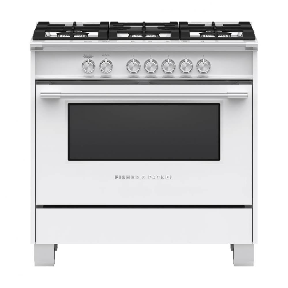 36'' Range, 5 Burners, White