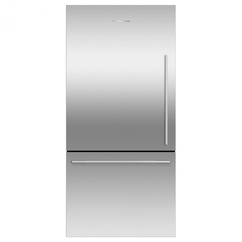 32'' Bottom Mount Refrigerator Freezer, 17.1 cu ft, Stainless Steel, Ice Only, Left Hing