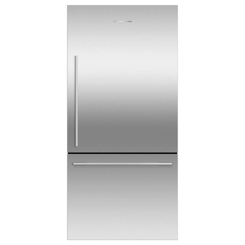 32'' Bottom Mount Refrigerator Freezer, 17.1 cu ft, Stainless Steel, Ice Only, Right Hin