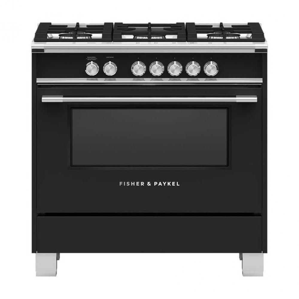 36'' Range, 5 Burners, Black