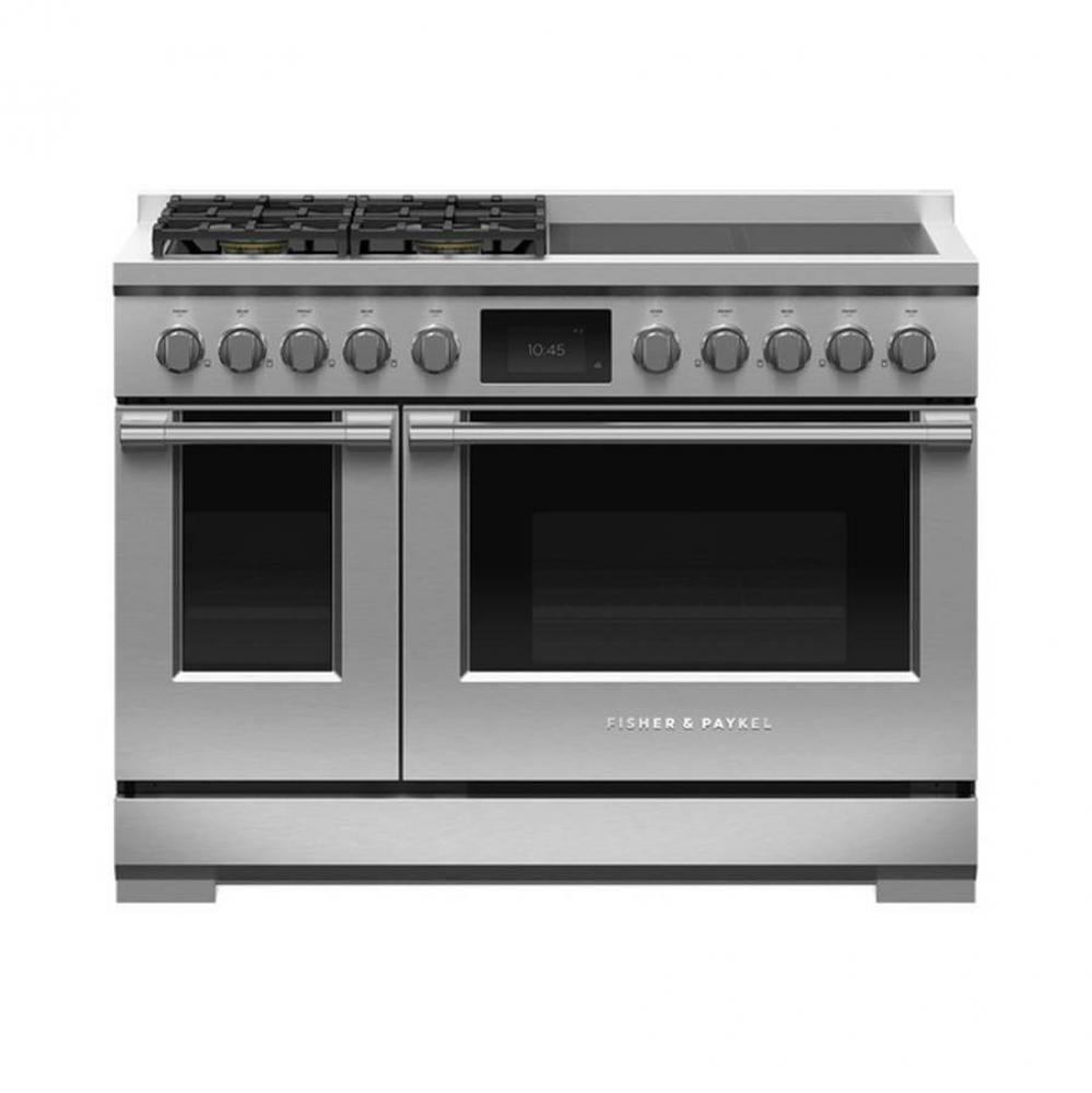 48' Range, 4 Zone Induction with SmartZone & 4 Burner Gas, Self-cleaning, Natural Gas