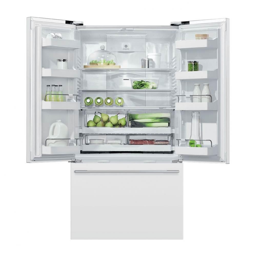 36'' French Door Refrigerator Freezer, 20.1 cu ft, White, Non Ice and Water, Counter Dep